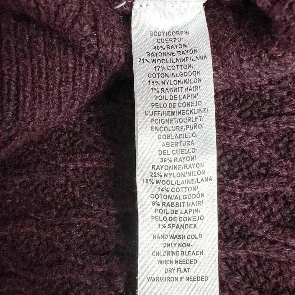 Loft Wool Blend Long Sleeve Purple Sweater Dress - Picture 4 of 6